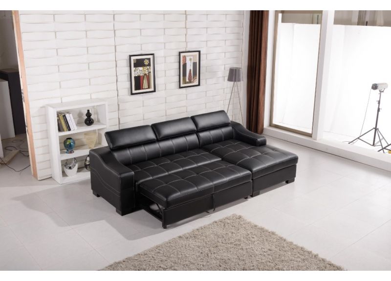 Genuine Leather Double Sofa Bed, Best 3 Seater Leather Sofa Bed