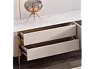 Artificial Marble Top Entertainment Unit with Storages and Gold Stainless Steel Legs for 75 Inch - Ramsay