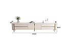 Artificial Marble Top Entertainment Unit with Storages and Gold Stainless Steel Legs for 75 Inch - Ramsay