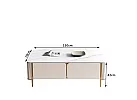 Rectangle Artificial Marble Coffee Table with 4 Drawers and Gold Stainless Steel Legs - Ramsay