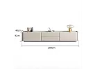 Artificial Marble Top Entertainment Unit with Storages and Stainless Steel Legs for 75 Inch - Sheffield