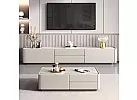 Rectangle Artificial Marble Coffee Table with 4 Drawers and Stainless Steel Legs - Sheffield