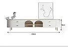 Curved Artificial Marble Top Entertainment Unit with Glass Doors and 4 Drawers for 75 Inch - Ingleburn