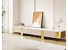 Artificial Marble Top Entertainment Unit with 4 Drawers and Golden Stainless Steel Leg for 75 Inch - Kaniva