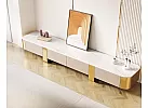 Artificial Marble Top Entertainment Unit with 4 Drawers and Golden Stainless Steel Leg for 75 Inch - Kaniva