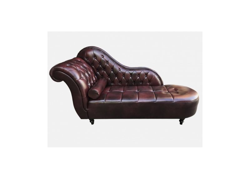 Style Leather Sofa Day Bed Chaise Longue, Chaise Longue Leather Sofa
