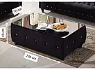 Francis Tufted Coffee Table with Glass Top - Brown