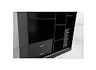 Black/ White Sliding 2 Door and 5 Drawers Modular Wardrobe - Milton