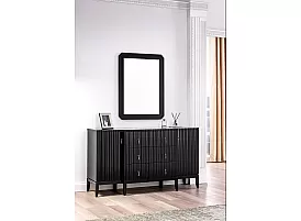 White French Provincial Wooden King Bed Frame with Black Finish - Parilla