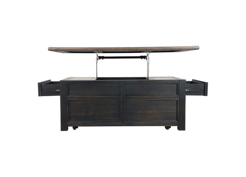 Tracy Wooden Rectangular Lift Top, Black Coffee Table With Drawers Australia