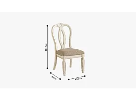 Caroline Fabric Upholstered Wooden Ribbonback White Dining Chair