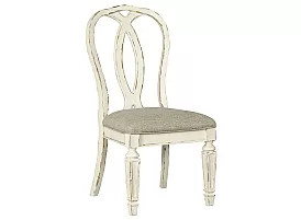 Caroline Fabric Upholstered Wooden Ribbonback White Dining Chair