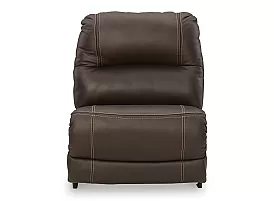 5 Seater Modular Leather Recliner Lounge with Two Consoles and Three Electric Recliners - Seaford