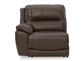 5 Seater Modular Leather Recliner Lounge with Two Consoles and Three Electric Recliners - Seaford