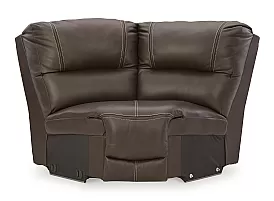 5 Seater Modular Leather Recliner Lounge with Two Consoles and Three Electric Recliners - Seaford