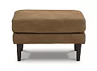 Faux Leather Ottoman with Accent Legs - Tullera