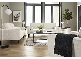 3 Seater Sofa Fabric Upholstery with Metal Legs - Redan
