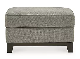 Fabric Ottoman with Faux Wood Finish - Sinclair