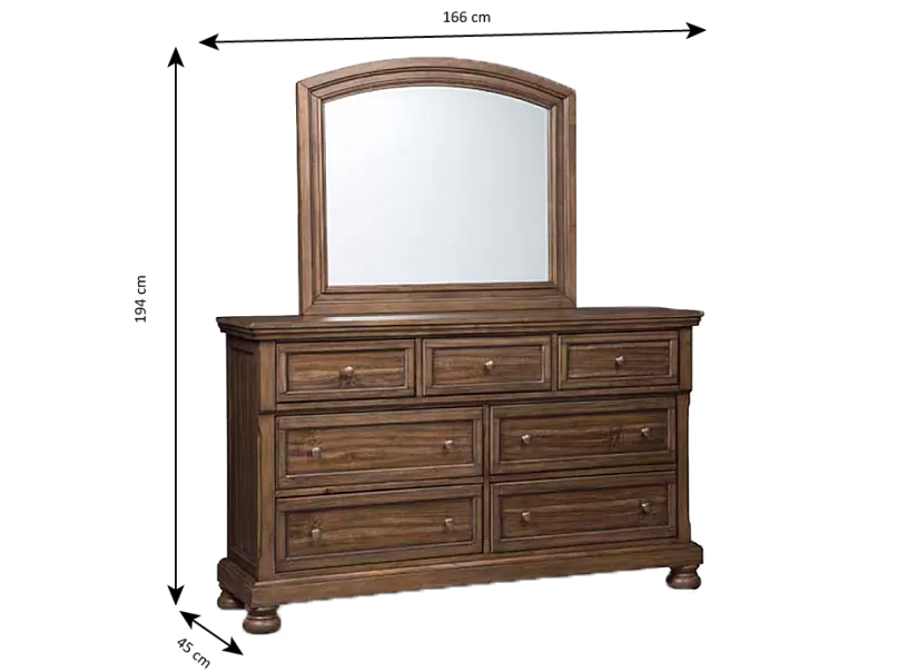Traditional Dresser with Mirror - Freemans