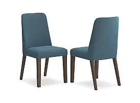 Retro Inspired Fabric Upholstered Wooden Dining Chair - Jarklin