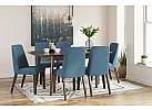 5 Piece Dining Set with Extension Dining Table (4 to 6 Seaters) and 4 Boucle Dining Chair - Jarklin