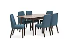 5 Piece Dining Set with Extension Dining Table (4 to 6 Seaters) and 4 Boucle Dining Chair - Jarklin