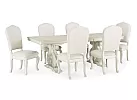 Extendable White Dining Table with Removable Leaf (6 to 10 Seaters) - Galga