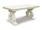 Extendable White Dining Table with Removable Leaf (6 to 10 Seaters) - Galga