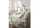 Extendable White Dining Table with Removable Leaf (6 to 10 Seaters) - Galga