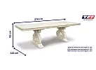 Extendable White Dining Table with Removable Leaf (6 to 10 Seaters) - Galga