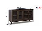 Wooden Dining Buffet with 2 Glass Double Doors - Allora