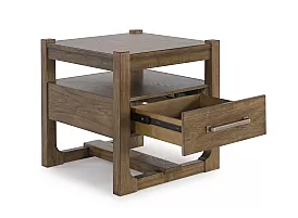 Solid Wooden Rectangular Side Table with 1 Drawer - Kariah