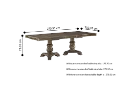 Uki Wooden Extensible Rectangular Dining Table (6 to 10 Seaters) - Floor stock