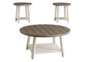 Amy Antique Wooden Coffee Table Set (1 coffee table + 2 side tables)