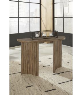 Semicircular Wooden Hallway Console Table with Curved Legs - Aurora