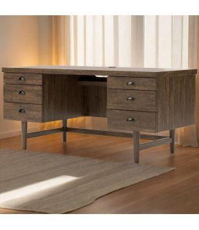 Wooden Home Office/ Computer Desk with 6 Drawers - Aurora