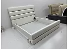 Modern Stainless Steel Queen Bed Frame with Gas Lift, Storage and Custom Upholstery – Sandy Bay