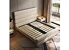 Modern Stainless Steel King Bed Frame with Gas Lift, Storage and Custom Upholstery – Sandy Bay