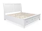 Black/ White Wooden Queen Sleigh Storage Bed Frame in Minimalist Style - Anthony