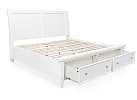 Black/ White Wooden Queen Sleigh Storage Bed Frame in Minimalist Style - Anthony