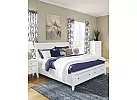 Black/ White Wooden Queen Sleigh Storage Bed Frame in Minimalist Style - Anthony