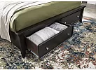 Black/ White Wooden Queen Sleigh Storage Bed Frame in Minimalist Style - Anthony