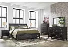 Black/ White Wooden Queen Sleigh Storage Bed Frame in Minimalist Style - Anthony