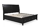 Black/ White Wooden Queen Sleigh Storage Bed Frame in Minimalist Style - Anthony