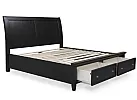 Black/ White Wooden Queen Sleigh Storage Bed Frame in Minimalist Style - Anthony