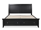 Black/ White Wooden Queen Sleigh Storage Bed Frame in Minimalist Style - Anthony