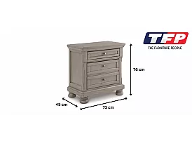 Traditional Bedside Table with 2 Drawers - Leeman