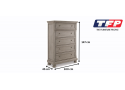 Traditional Chest of Drawers with 5 Drawers - Leeman