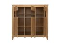 Traditional Light Oak Wide Glass Display Sideboard Cabinet Showcase Storage 3 Door Unit with LED Light – Hampton