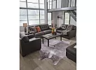 Brown Genuine Leather Lounge Suite Set (Ottoman + Armchair + 2 Seater + 3 Seater) - Boga